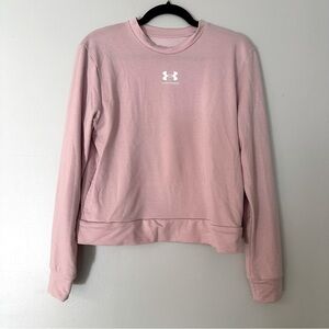 Under Armour Women’s Rival Terry Crew Light Weight Sweat Shirt Pink Size Small